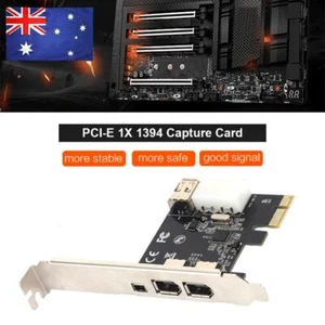 PCI-E 1X 1394 DV Video Capture Adapter 6 Pin to 4 Pin 3 Port Firewire Converter - Afbeelding 1 van 8