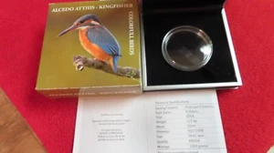 NO COIN NO COIN BOX ONLY 2014 Andorra 5 Diners Eurasian Kingfisher SILVER  BOX - Picture 1 of 6