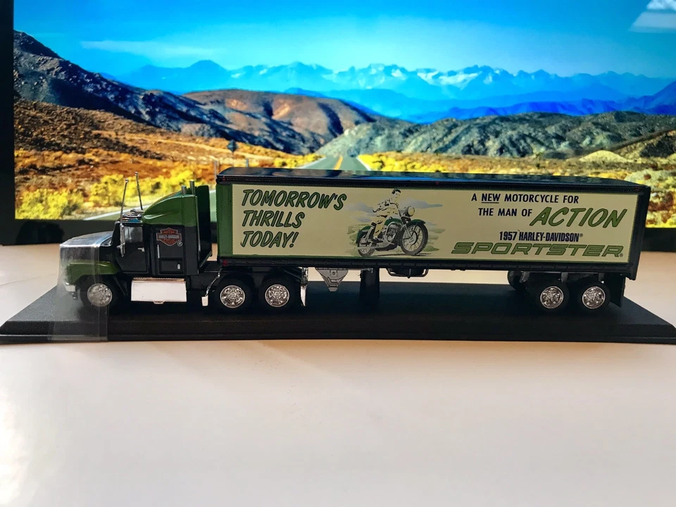 Rare! MATCHBOX COLLECTIBLES HARLEY-DAVIDSON FORD AEROMAX TRACTOR-TRAILER 1:87 - Image 1 of 4