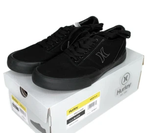 NEW Hurley Men's ARLO LACE Canvas Lace Up Sneakers Shoes Size 8 BLACK NEW W/BOX - Picture 1 of 16
