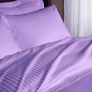 Queen Size Lilac Stripe 4 Piece Sheet Set 1000 Thread Count 100% Egyptian Cotton