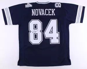 Jay Novacek #84 Inscribed Signed Jersey (JSA COA) Dallas Cowboys Superbowl Champ - Picture 1 of 4