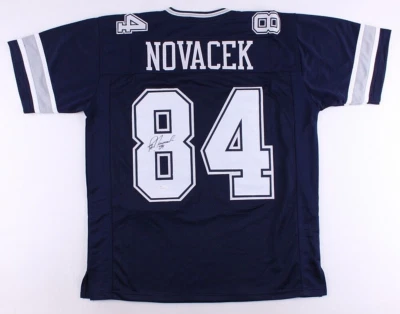 Jay Novacek #84 Inscribed Signed Jersey (JSA COA) Dallas Cowboys Superbowl Champ - Image 1 of 4