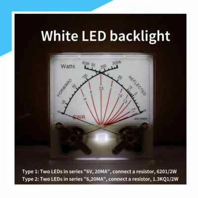 Swr Watt Power Meter Wireless Radio Station Dual-pin 60/300w Meter w/ Backlight - Image 1 of 4