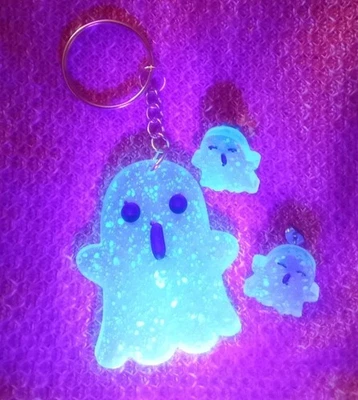 Pendientes Poste Halloween Fantasma Florescente Y Llavero/Dije Cartera NUEVO Foto 1 de 4