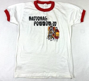Camiseta De Colección Timbre Puntada Única Pow Wow Nativo Americano EE. UU. Para Hombres Mediana Años 70 80 - Imagen 1 de 10