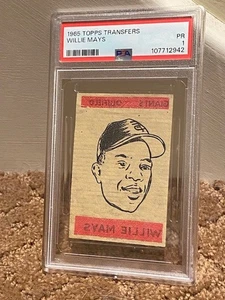 1965 Topps Transfers Willie Mays PSA 1 LOW POP J - Picture 1 of 1