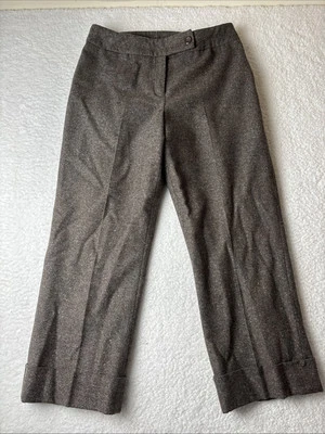 Pantalones Pendelton Mujer Marrón Jaspeado Lana/Seda Recortados Forrados Puños Talla 8 Foto 1 de 4