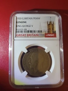 1920 Penny from Great Britain graded by NGC as Genuine - Picture 1 of 5