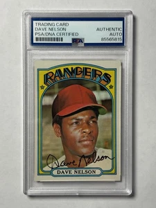 Topps Dave Nelson #529 1972 PSA auténtico automático Texas Rangers - Imagen 1 de 2