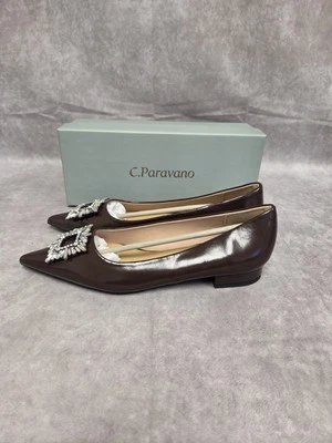 C. Paravano W-8.5-9 Chocolate Flats - Image 1 of 4