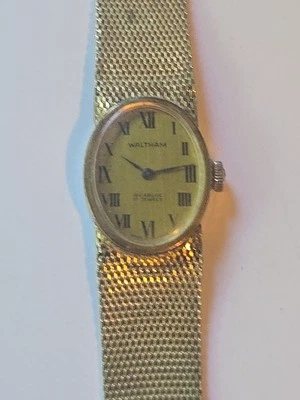 Waltham Incabloc 17j Roman Numeral Goldtone Mesh Band Swiss Women's FL Watch - Image 1 of 4