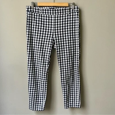 J. Pantalones Winnie Crew Factory para mujer 10 azul marino blanco guinga preppy clásicos Foto 1 de 4