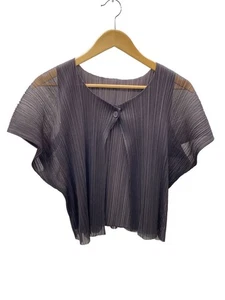 Top PLEATS PLEASE Issey Miyake Marrón Poliéster en Capas Talla 3 PP31-JK716 - Imagen 1 de 6