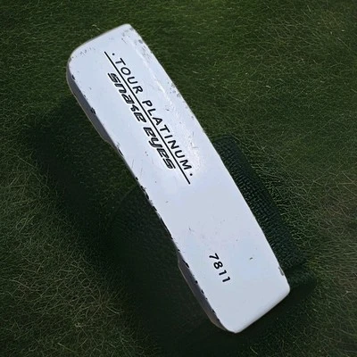 RH Snake Eyes PUTTER Tour Platinum 7811 Golf White Head 35" Medallist Grip Steel - Image 1 of 4
