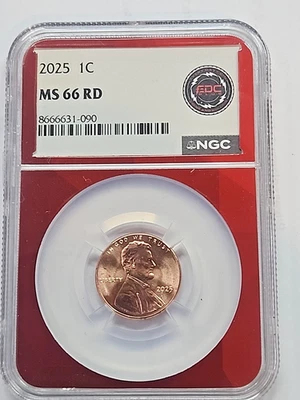 *LAST YEAR* 2025  1c Lincoln Shield Cent Coin MS66RD NGC. - Image 1 of 4