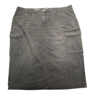 Falda cargo de mezclilla gris Ava & Viv para mujer talla grande 20 calce ajustado hasta la rodilla NUEVA Foto 1 de 4