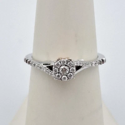 Enchanted Disney Belle 10K 2-Tone Gold 1/5ctw Diamond Promise Ring Size 7 - Image 1 of 4