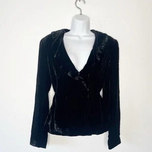 NWT Charter Club Velvet Preppy Holiday Black Jacket Whimsygoth Cardigan Size 6 - Picture 1 of 7