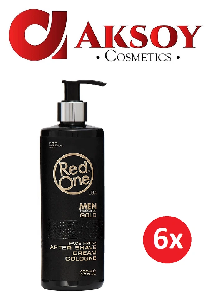 RED ONE ( 14,13€/1L ) 6 x RedOne Cream Cologne GOLD After Shave Balsam 400ml