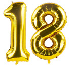 32" Gold 18th Birthday Balloons **UK Stock. Free Straw & P&P**