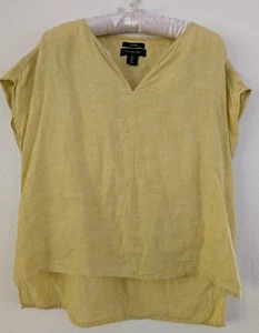 Tahari 100% Linen Womens Top Size US Small, Yellow - Picture 1 of 23