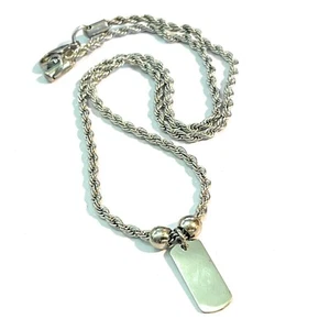 Collana da uomo con piastrina militare stile soldato in acciaio inox catenina 50 - Foto 1 di 8