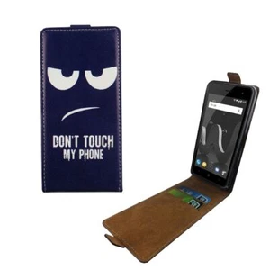 Wiko Jerry 2 Etui na telefon Futerał ochronny Dont Touch My Phone Niebieskie etui Flip Cover - Zdjęcie 1 z 3