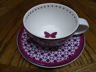 Portobello by Inspire Purple Floral  &  butterfly Design Tea Cup & Saucer.