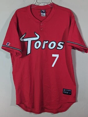 Rare Y2K Vntg LMB Mexican League Baseball Toros Tijuana Red Jersey #7  US Large  - Image 1 of 4