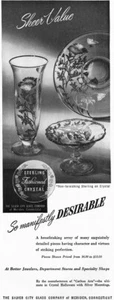 Silver City Glass Company Flanders Poppy Crystal Vase Compote 1951 Magazine Ad - Picture 1 of 1