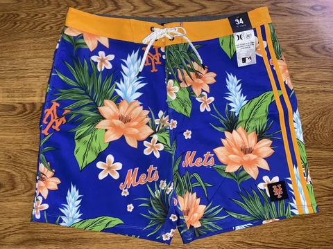 NWT Hurley Phantom 47 New York Mets Board Beach Pool Swim Shorts Mens Size 34 Cover