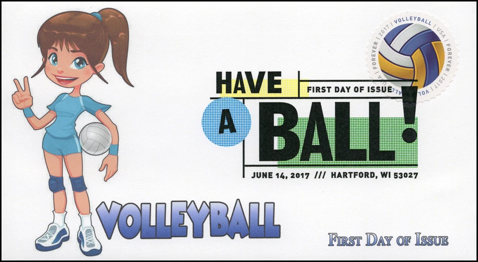 17-150, 2017, Have a Ball, Voleibol, matasellos a color digital, FDC Foto 1 de 1
