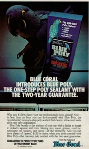 1980 Vintage Print Ad Blue Coral Introduces Blue Poly The One-Step Poly Sealant - Picture 1 of 2