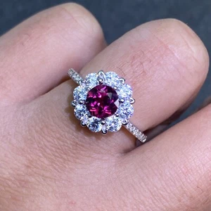 Top Natural Birthday Gemstone Round Cut S925 Sterling Silver Gold Plated Ring - Picture 1 of 18