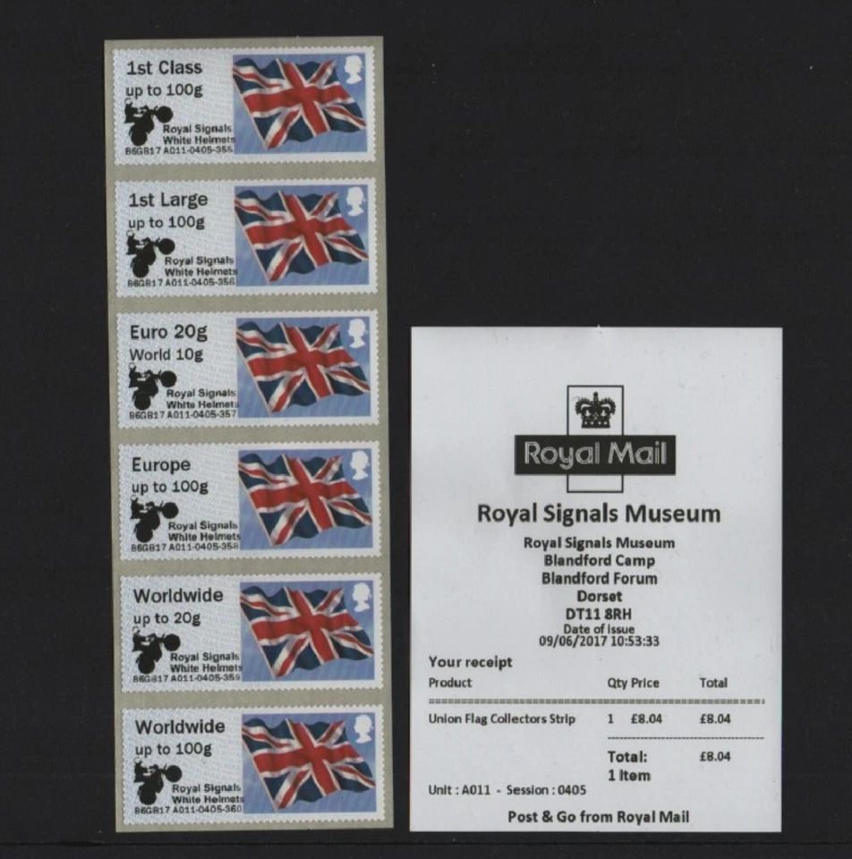FLAG NDC ROYAL SIGNALS WHITE HELMETS OP JUNE 17 A011 Col Strip POST GO FV £18.45 - Image 1 of 1