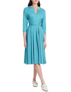 David Lawrence Women's Solid Classic V-neck Alessia Wrap A-lined Dress Size 12 - Picture 1 of 23