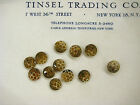 1 Doz Vintage Antique Amber/Silver Glass  Buttons Unused  Doll Costume