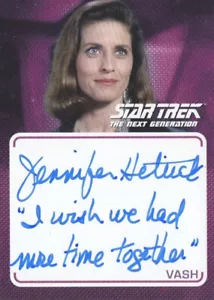 STAR TREK TNG ARCHIVES AND INSCRIPTIONS - A14 JENNIFER HETRICK INS AUTOGRAPH - Foto 1 di 1