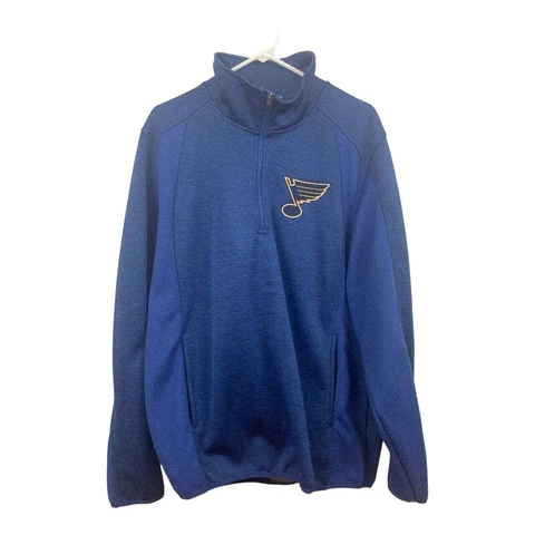 G III Sports By Carl Banks St Louis Blues 1/4 Zip Hoodie Pullover Mens Sz L Cover