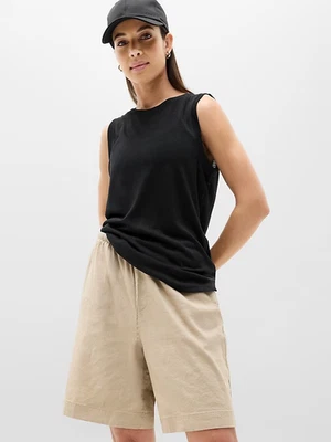 Camiseta sin mangas Athleta Breezy para mujer mediana negra ligera de lino como textura nueva sin etiquetas Foto 1 de 4