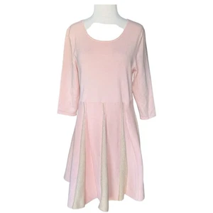 Vestido Suéter Plisado Línea A Bloque Metálico Mujer Tejido Manga 3/4 Otoño Conjunto XL - Imagen 1 de 10