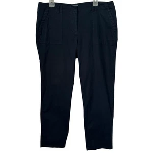 J. Jill Linen Blend Pants Navy Blue Ankle Straight Leg Petite Size 16P - Picture 1 of 7