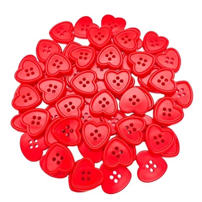 40-Pcs 7/8 Heart Resin Buttons | Bulk Assorted Colorful Buttons for Sewing Cl... - Image 1 of 3