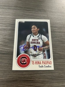 Te-Hina Paopao Signed Card WNBA South Carolina Auto Rookie - Picture 1 of 3