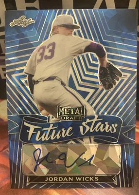 2021 Leaf Metal Draft Future Stars Blue Crack Ice /15 Jordan Wicks  FS-JW2 Auto - Image 1 of 2