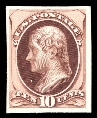 MOMEN: US # 161P4 IMPERF PLATE PROOF ON CARD XF CAT. $300 LOT #25571 - Image 1 of 2