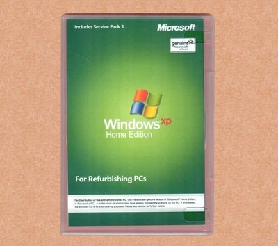 NEW Windows XP Home Edition SP3 RFB Full Version CD Disc & Product Key on COA - Image 1 of 2