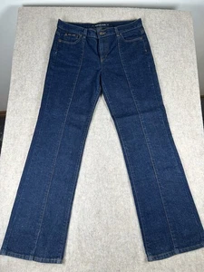DKNY East Village Womens Jeans Dark Wash Size 12 Front Seam Wide Leg - Picture 1 of 10