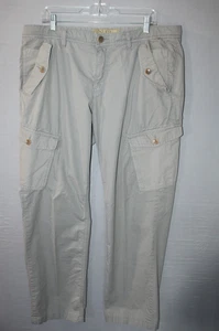 Guess The Slim Cargo Pants Mens Beige Khaki Chino Size 36 Drawstring Casual - Picture 1 of 19